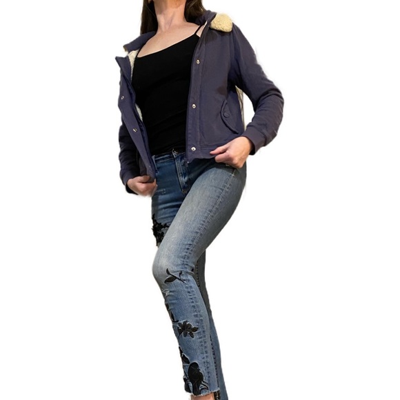 Anthropologie Allihop hoodie jacket blue medium - Picture 11 of 16